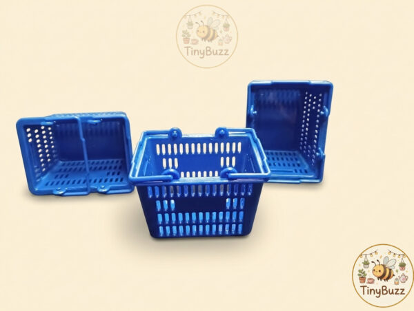 Miniature Dark Blue Shopping Basket