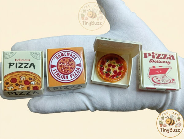 Miniature Pizza Box and Pizza Set