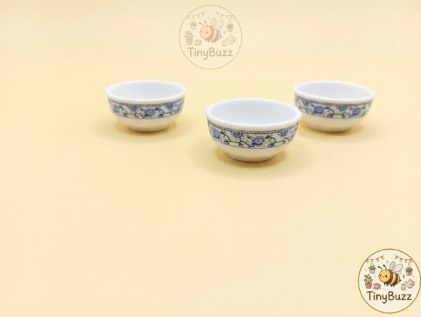 Miniature small blue and white porcelain bowl