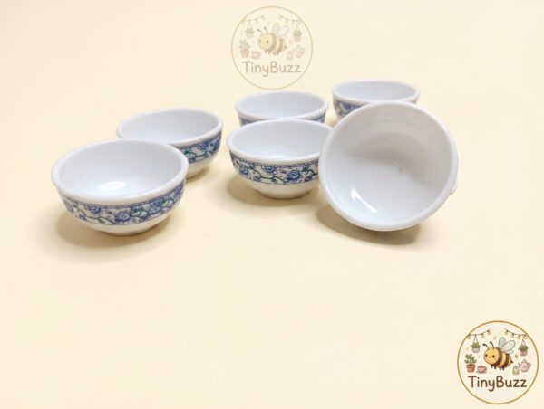 Miniature small blue and white porcelain bowl