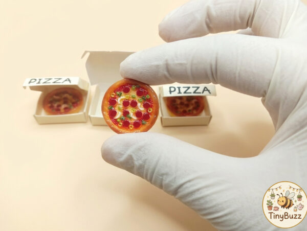Miniature Pizza Box and Pizza Set